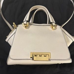 Zac Posen top handle crossbody cream and gold hardware